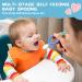 Vicloon Silicone Baby Spoon and Fork Set for Self-Feeding | 2 Pcs Weaning Utensils for Infant Toddler Children | First Led Training | 6 Months and Up | Red & Blue Color Contrast - Buy Online on GoSupps.com