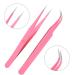 AIEX 2-Pack Eyelash Pliers | Stainless Steel Russian Volume Tongs | Straight & Curved Tips | Pink Eyelash Extension Tools - Buy Online on GoSupps.com
