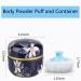 ICDOIT Body Powder Puff and Container - Blue Flower Design for Baby & Women Loose Powder - Buy Online on GoSupps.com