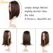 QUEENTAS 14-inch Dark Brown Short Bob Wig for White Women - Shoulder Length Synthetic Hair with Middle Part Bangs - Buy Online on GoSupps.com