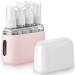 Madenia travel bottles set toilet article 50 ml clear air travel containers 4 pieces of liquid container for cosmetics with label and storage box pink