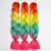 Showjarlly Kanecalon Present braid hair ombre huge borten hair extension fiber of 3PCS/LOT 100G/PC for crochet work-braiding hair 61cm-24-inch (3 Series Pack) Orange/yellow/green/pink