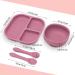 Mojinl Baby Silicone Dishes Set | 4-Piece BPA Free Suction Cup Tableware for Kids | Dishwasher Safe Pink Baby Dining Set - Buy Online on GoSupps.com