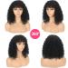 Matriarchs 12 Inch Curly Bob Wig with Bangs for Black Women - Natural Black Synthetic Hair (120g, 1B) - 12 Inch Length - Buy Online on GoSupps.com