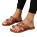 Womens Toe Corrector Flat Sandals Casual Strappy Comfy Soft Bunion Orthopedic Beach Flip Flops Ladies Summer Lightweight Foot Correction Slippers for Plantar Fasciitis ( Color : Brown  Size : 7.5 ) 7.5 Brown