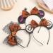 minkissy Pumpkin Headband Fascinator Bow Knot Headpiece with Mesh Decor Halloween Pumpkin Headband Halloween Cosplay Party Favors for Women Girls - Buy Online on GoSupps.com