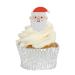 Edible Wafer Father Christmas Faces Pre-Cut Cupcake Toppers - 24pc