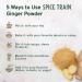 Organic Ginger Powder (397g/14 OZ) - 100% Raw Ground Ginger Root from India | Spice Train Gingerol for Cooking, Baking, Smoothies & Tea - Buy Online on GoSupps.com