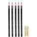 5 Pack Eyebrow Pencils for Improving Drawing Efficiency Flat Tip Pencil Sharpener for Home Use (Black Eyebrow Pencil) - Buy Online on GoSupps.com