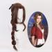 Game Final Fantasy VII Aerith Gainsborough Cosplay Wig Girl Hairpiece 100 cm Pigtail Women Wavy Curly Bangs Hair Periwig