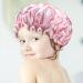 Kids Shower Cap 2PC Set | Cute Double Layer Toddler Caps with Cartoon Animals | Pink Cat & Purple Rabbit Design - Buy Online on GoSupps.com
