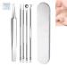 Usiveinborn Blackhead Remover Professional Facial Blackhead Remover Tweezers Usiveinborn Blackhead Tweezers Stainless Steel Precision Pimple Popper Tool Kit (5PCS-B)