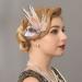 GORTIN 1920s Flapper Feather Hair Clip Great Gatsby Feather Headband Bride Wedding Feather Headpiece Rhiestone Head Band Art Deco Headwear Party Prom Flapper Hair Accessories For Women and Girls