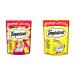 TEMPTATIONS Mix-Ups Cat Treats Beef Chicken Turkey 350g Pouch + TEMPTATIONS Adult Cat Treats Tasty Chicken Flavour 350g Cat Treats + Cat Treats Tasty Chicken