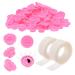 Glue Rings Lash Extension  200 PCS Volume Glue Holder  Easy Fan Lash Rings for Glue  Flower Glue Cup for Lash Extension Supplies  Eyelash Extension Rings Holder  Pink Lash Holder  Lash Fan Supplies