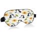 WELLDAY Sleep Mask Cat and Sunflowers Night Eye Shade Cover Soft Comfort Blindfold Blockout Light Adjustable Strap for Men Women