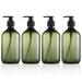Misazy empty shampoo bottles 300 ml soap dispenser bottles empty refillable plastic lotion-pumping bottles for liquid soap shampoo shower gel (green)