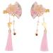 FRCOLOR 2Pcs Japanese Style Hairpins Tassel Kimono Flower Hair Clip Traditional Duckbill Hair Barrettes Hair Accessory for Women Girls