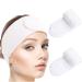 Hair band cosmetics headband 2 pieces of spa hair band cosmetics hair band terrymic adjustable hair protection band with Velcro fastener for make -up sports yoga spa face (white)