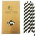 Black White Paper Straws Pack of 100 Black Stripe Cocktail Drinking Straws Biodegradable Disposable 6*197mm - Buy Online on GoSupps.com