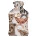 Cute Animals Hot Water Bottle With Cover Plush Bed Bottle Hand Warmer For Adults And Children 26.5X15.3cm