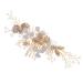 Didiseaon Vintage Hair Comb Rhinestone Gold Hair Comb Gold Leaf Hair Comb Flower Hair Combs for Women Decorative Pearl Hair Comb Rhinestone Hair Comb Tiara Hair Accessories Wedding Bride