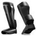 FIVING MMA Martial Arts Shin Guards  Padded, Adjustable Muay Thai Leg Guards with Instep Protection for Kickboxing/MMA Training and Sparring  Durable, Professional MMA Equipment Black Medium