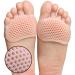 Metatarsal Foot Pads 6 Pairs Soft Silicone Honeycomb Metatarsal Cushions Ball of Foot Cushion Pads Breathable Sleeve Pads Foot Cushions for Women Skin Color Beige