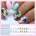 Shop Summer Press On Nails - Square Short Fake Nails with Palm Tree Designs | Glossy Blue & Pink Acrylic | Y2K Style | Reusable 24PCS - Buy Online on GoSupps.com