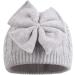 XIAOHAWANG Baby Girl Winter Hat - Cute Bow Knitted Beanie for Infant Girls 0-6 Months (Gray) - Buy Online on GoSupps.com