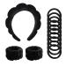 Sponge Spa Headband and Wristband Set for Skincare - Soft Terry Towel Cloth Hair Band - Hair Accessory for Girls and Women - Black - Buy Online on GoSupps.com