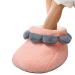 Brojaq heated foot warmer - foot warmer in a slipper -shaped washable and rechargeable cold weather accessories for working reading learning traveling television pink.