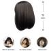 Onpep Darkest Brown Bob Wig with Bangs - Short Shoulder Length Straight Synthetic Wig for Women - Heat Resistant Natural Color - Buy Online on GoSupps.com