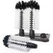 siyewio Water Bottle Cleaning Brush Glass Cup Washer with Suction Base 3 Bristle Brush for Beer Cup Long Leg Cup