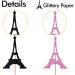 Eiffel Tower Cupcake Toppers Wedding Party Decor Bridal Shower Dessert Cupcake Toppers Paris Themed Birthday Party Decoration - Pink & Black Glitter - Buy Online on GoSupps.com