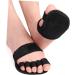 FOMIYES 2 Pairs Five Finger Half Socks | Comfortable Anti-Slip Forefoot Cushions Black 12x10.5cm - Ideal for All-Day Comfort - Buy Online on GoSupps.com
