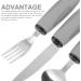 Adaptive Utensils Built up Fork Spoon Rocker Knife Easy Grip Silverware for Adults Elderly Weak Hand Patients Disabled Light Grey 3 Piece Set (Color : Light Grey) - Buy Online on GoSupps.com