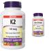Webber Naturals Vitamin K2 120 mcg 75 Capsules MK-7 Formula Helps Support Bones Vegan & Zinc Citrate 50 mg 180 Tablets For Healthy Skin and Immune Support Vegan Vitamin + SUPPLEMENT 2006695