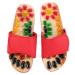 Massage shoes colorful pebble stones natural stone massage shoes foot reflex zones acupressure for foot care relaxation at home (37-red) 37 red