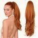 PORSMEER Drawstring Ponytail Extension 26 Inch Long Natural Synethic Hairpiece - Orange - Buy Online on GoSupps.com