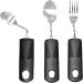 Tablespoons Adaptive Utensils 3PCS Stainless Steel Mirror Polishing Bendable Flexible Curved Cutlery Tableware with Plastic Handle Disabled Cutlery for Elderly Patient - Buy Online on GoSupps.com