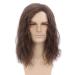 REEWES Mens Wig Long Men Wigs Wig Curly Wave Layered Hair with Cap Flame Redartant Synthetic Hair Wig Natural Hair Wig for Male Daily Party Costume Cosplay Wear (Brown)
