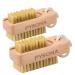 Nail Brush for Cleaning Fingernails 2 Pack Wooden Nail Brushes Fingernail Brush for Cleaning Nail Scrub Brush Two-sided with Hanging Rope (Beechwood)