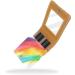 Stylish Leather Lipstick Case Organizer with Mirror | Mini Lip Gloss Holder Bag - Watercolor Lines Rainbow Design - Buy Online on GoSupps.com