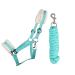 ARBO-INOX halter set starter with faux fur halter and lead rope (COB THOROUGHBRED TURQUOISE) Cob Thoroughbred TURQUOISE