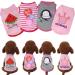 Dog Shirts for Medium Dogs Girl - Girl Puppy Clothes - Pet Clothes for Medium Dogs- Dog Clothing - Clothes for Shih Tzu Pomeranian French Bulldog Dachshund - Small Girl Dog Clothes, Large 4PC/watermelon + monkey + princess + stripe Large