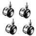 Threaded Shaft Swivel Castors Ball Castors Set of 4 2" with Brake Alloy Bracket Capacity 60kg Replacement for Cots Computer Desks(Threaded stem M8)