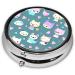 Cute Little Fox Round Pill Box - 3 Compartment Travel Organizer for Pills - Portable Pillbox for Travelers - Buy Online on GoSupps.com