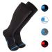 Wanderlust Everyday Use Compression Socks - Support Stockings for Men & Women Black-blue Large