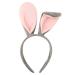 Abeillo Bunny Ears Headband Cute Plush Rabbit Ears Hairband Gray&Pink Hair Styling Decoration for Bunny Costume Cosplay Party Fancy Dress Up Accessories Women's Fashion Headbands